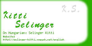 kitti selinger business card